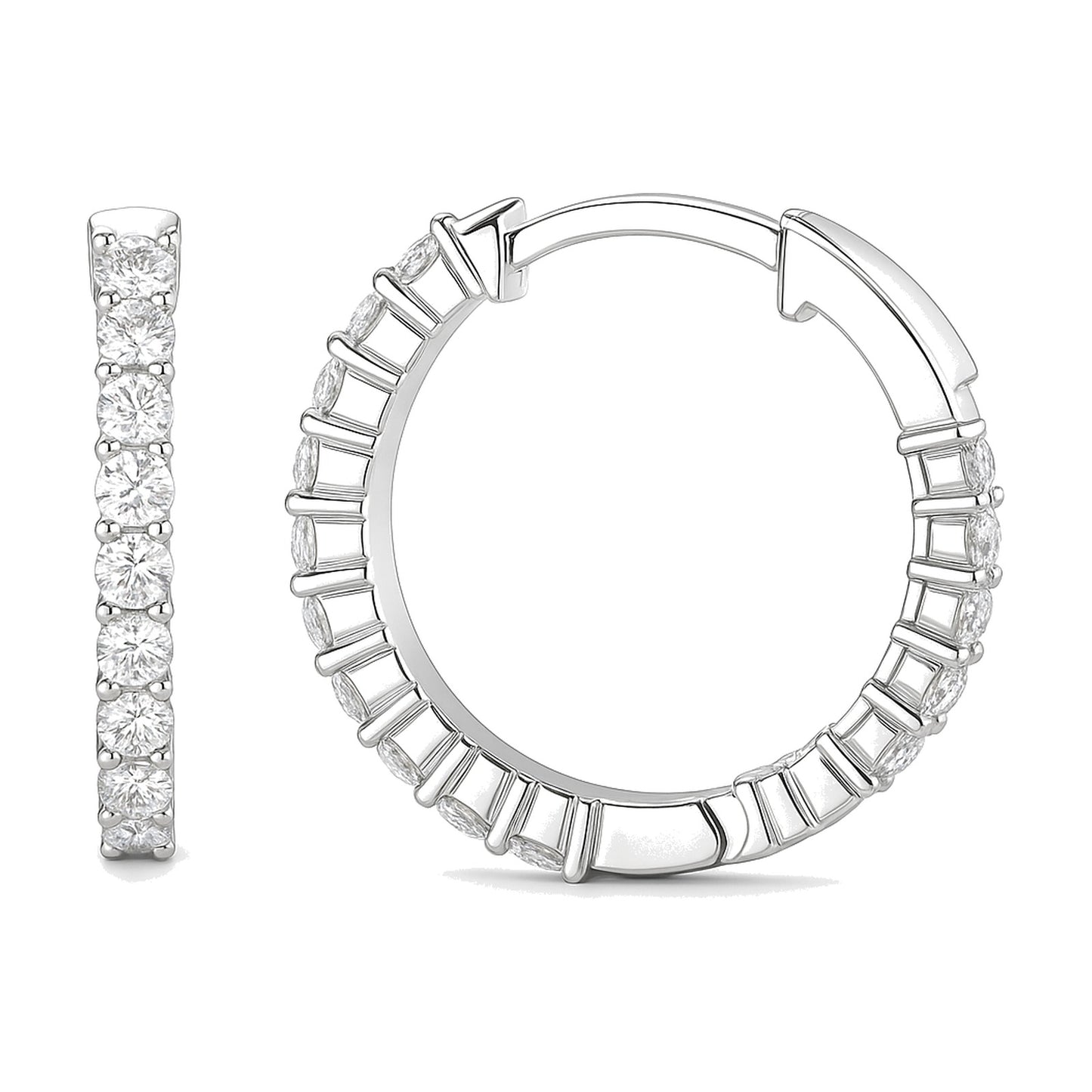 Josephine earrings in 14K white gold with a lab-grown diamond