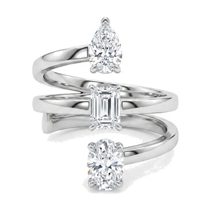 Luce ring in 14K white gold with lab-grown diamonds