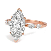 Nova ring in 14K rose gold with a marquise-cut lab-grown diamond