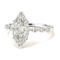 Nova ring in 14K white gold with a marquise-cut lab-grown diamond