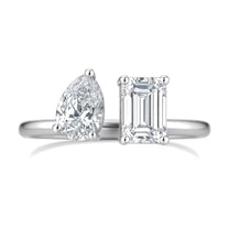 Elena ring in 14K white gold with an emerald-cut lab-grown diamond