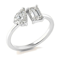 Elena ring in 14K white gold with an emerald-cut lab-grown diamond