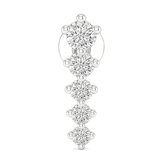 Lia earrings in 14K white gold with a lab-grown diamond
