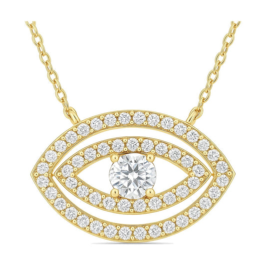 Maia pendant in 14K yellow gold with a round-cut lab-grown diamond