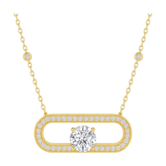 Margot pendant in 14K yellow gold with a round-cut lab-grown diamond