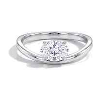 Serena ring in 14K white gold with an oval-cut lab-grown diamond