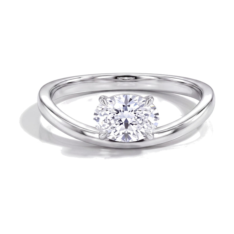 Serena ring in 14K white gold with an oval-cut lab-grown diamond