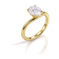 Serena ring in 14K yellow gold with an oval-cut lab-grown diamond
