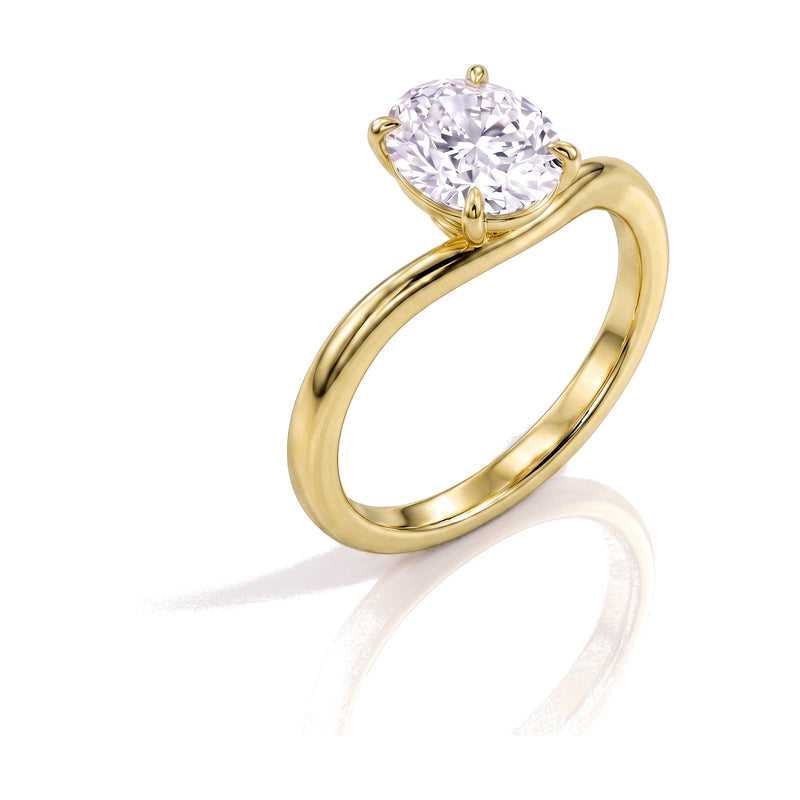 Serena ring in 14K yellow gold with an oval-cut lab-grown diamond