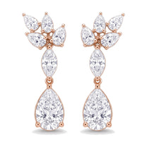 Tessa earrings in 14K rose gold with a pear-cut lab-grown diamond