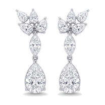 Tessa earrings in 14K white gold with a pear-cut lab-grown diamond