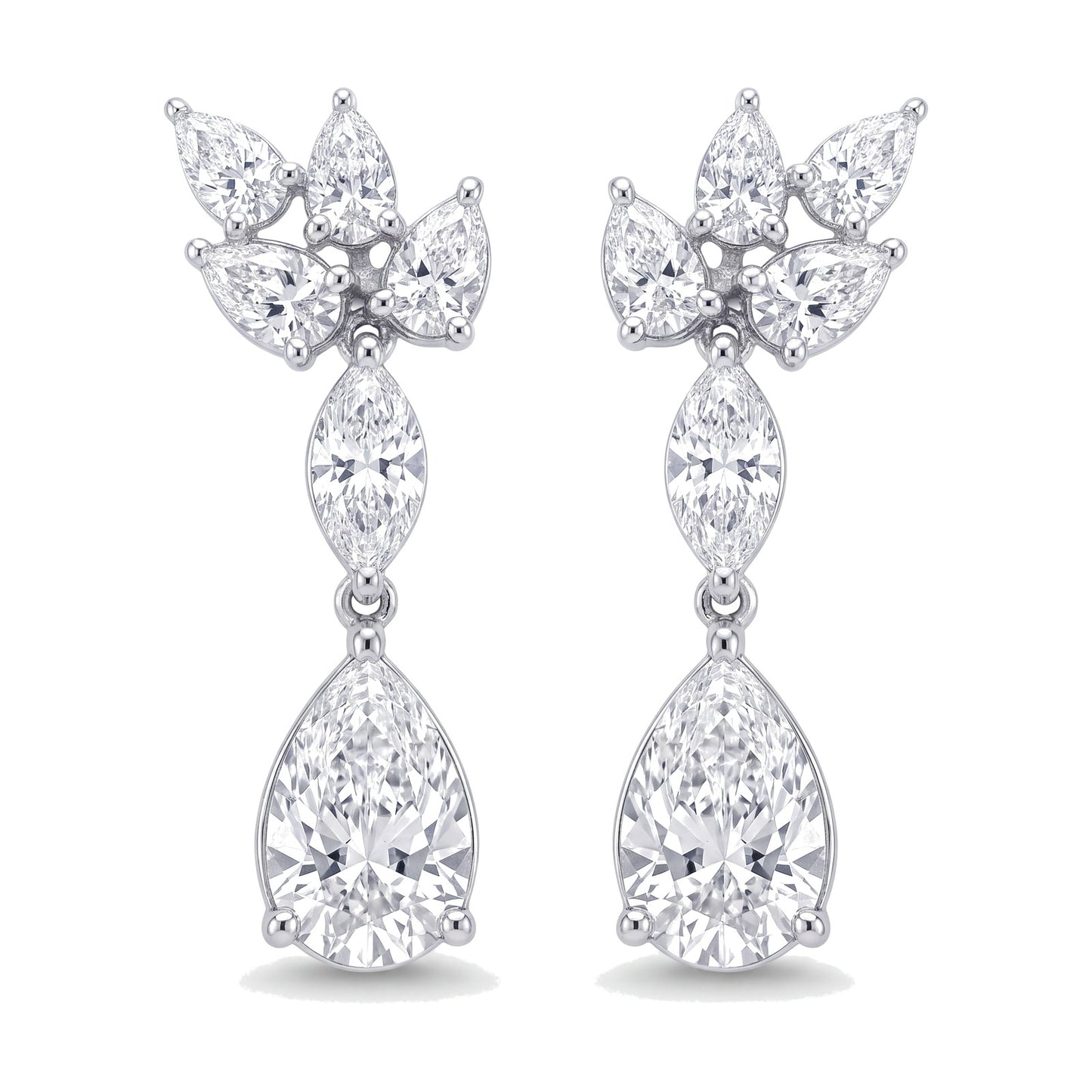 Tessa earrings in 14K white gold with a pear-cut lab-grown diamond