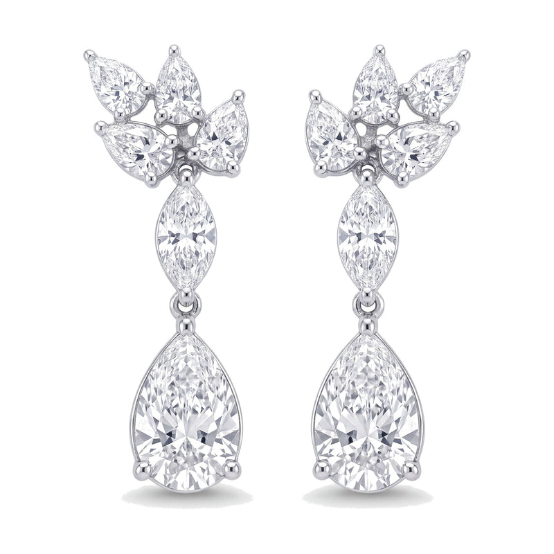 Tessa earrings in 14K white gold with a pear-cut lab-grown diamond