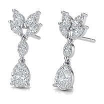 Tessa earrings in 14K white gold with a pear-cut lab-grown diamond