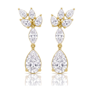 Tessa earrings in 14K yellow gold with a pear-cut lab-grown diamond