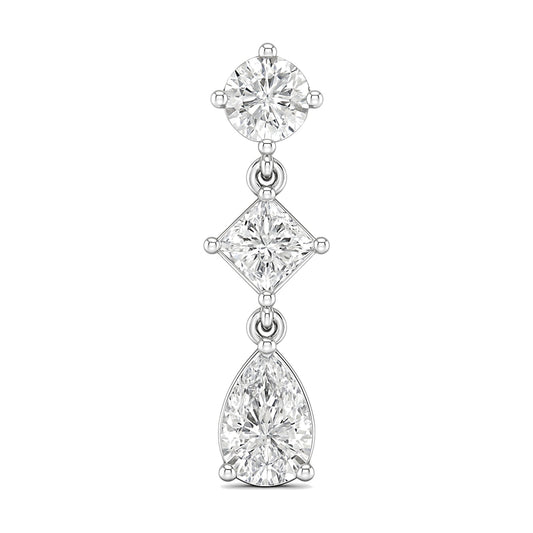 Verona earrings in 14K white gold with a pear-cut lab-grown diamond