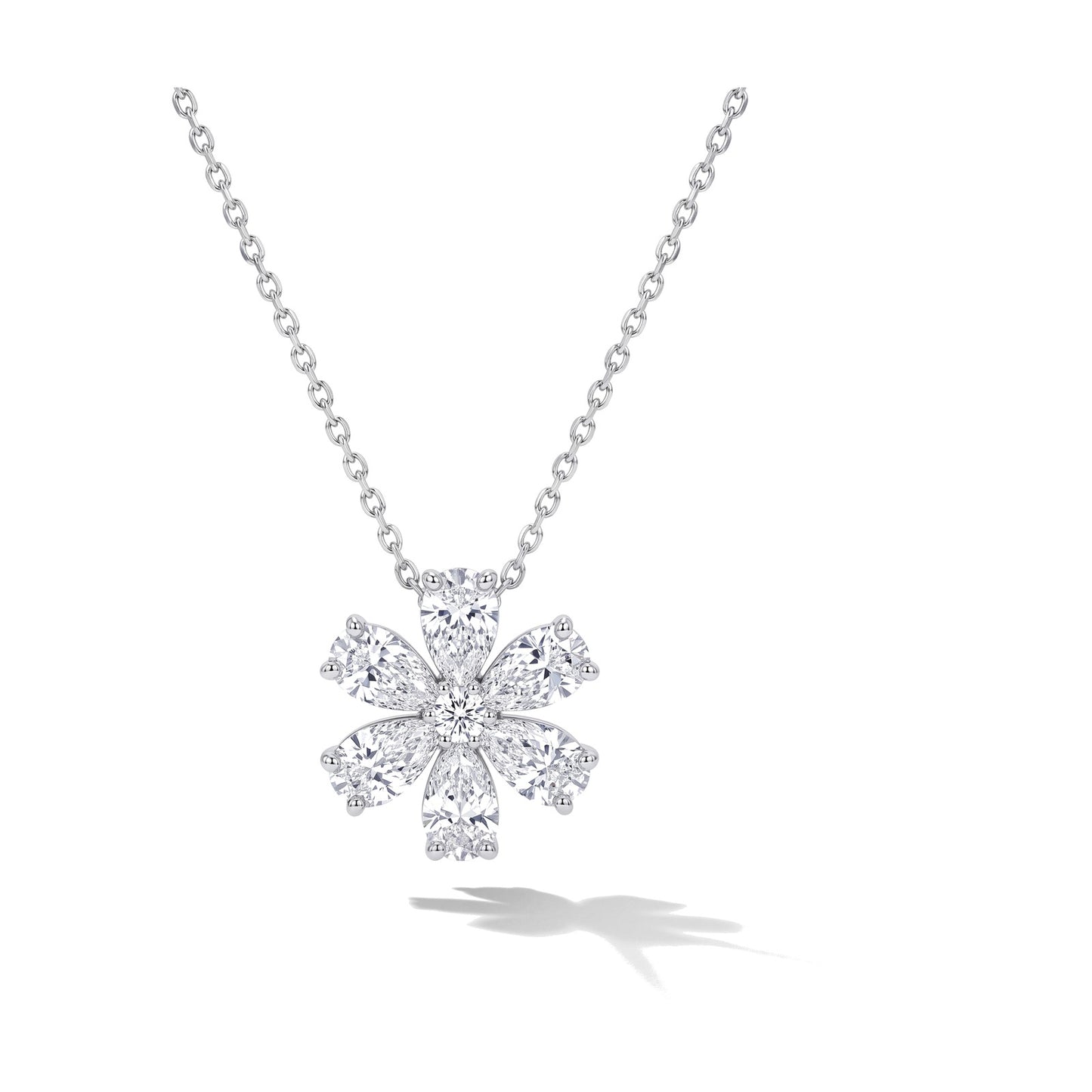 תליון Zara מזהב לבן 14 קראט עם יהלום בליטוש עגול