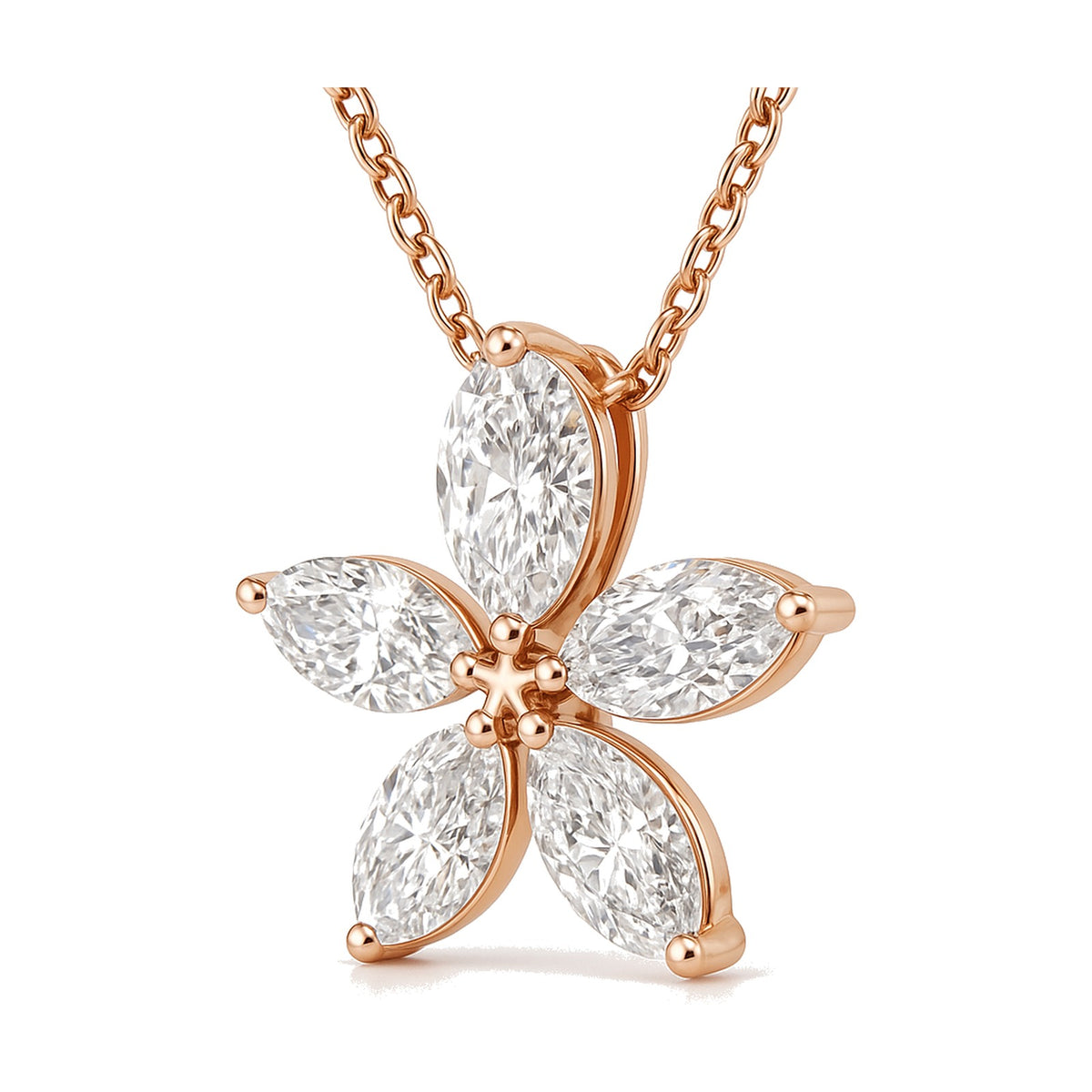Anais pendant in 14K rose gold with a pear-cut lab-grown diamond