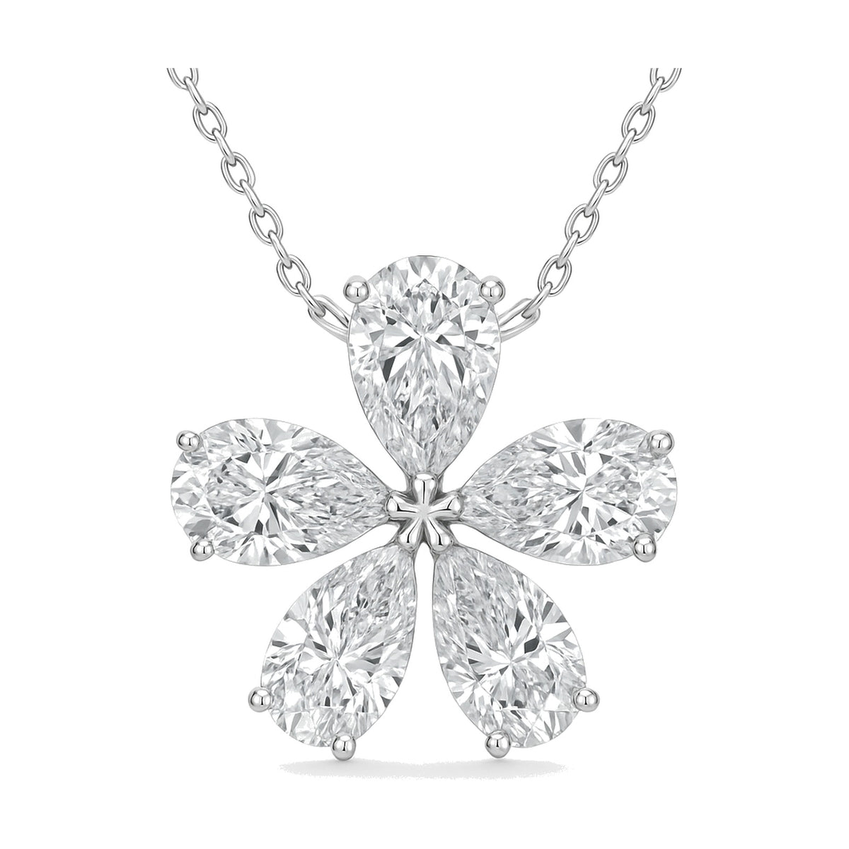 Anais pendant in 14K white gold with a pear-cut lab-grown diamond