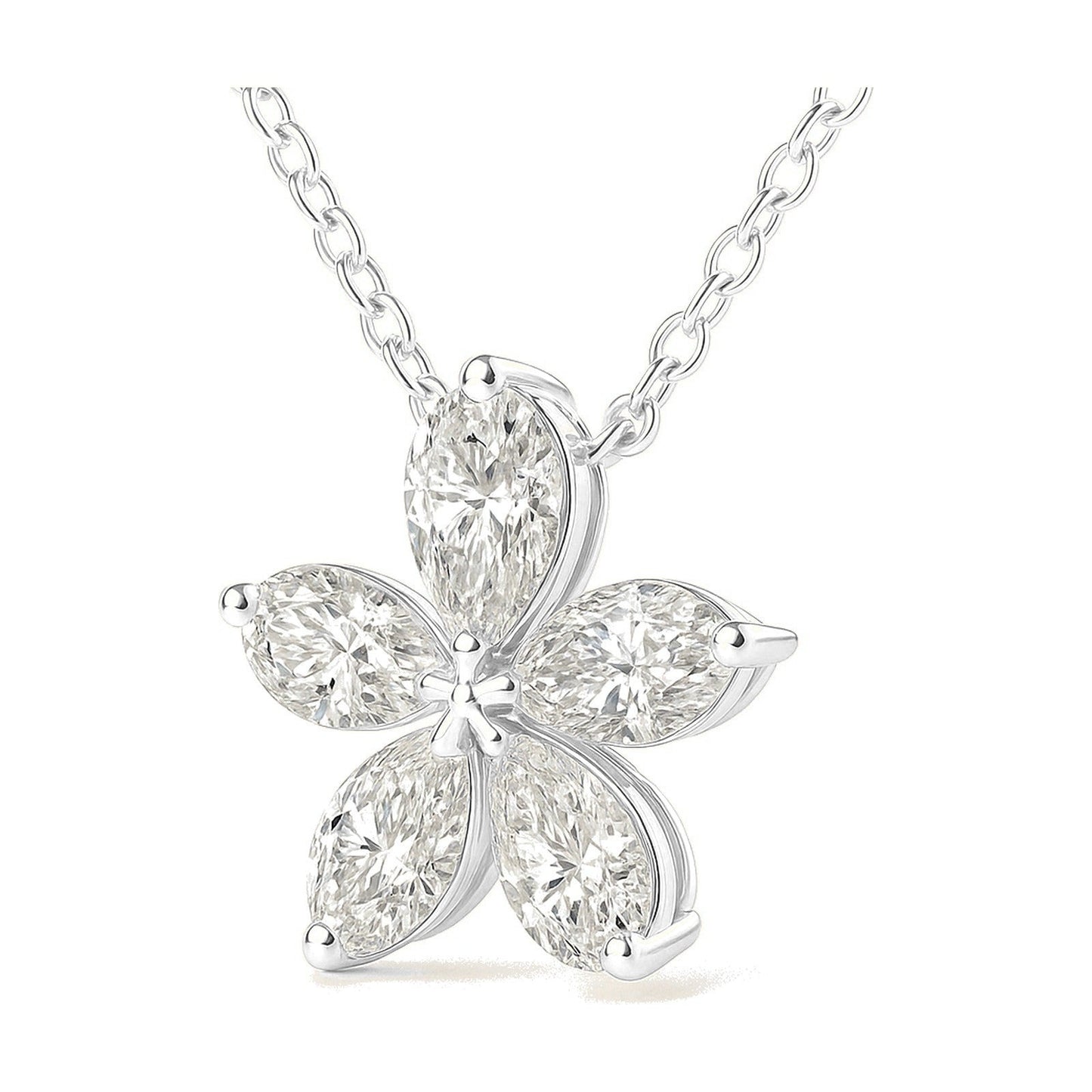 Anais pendant in 14K white gold with a pear-cut lab-grown diamond