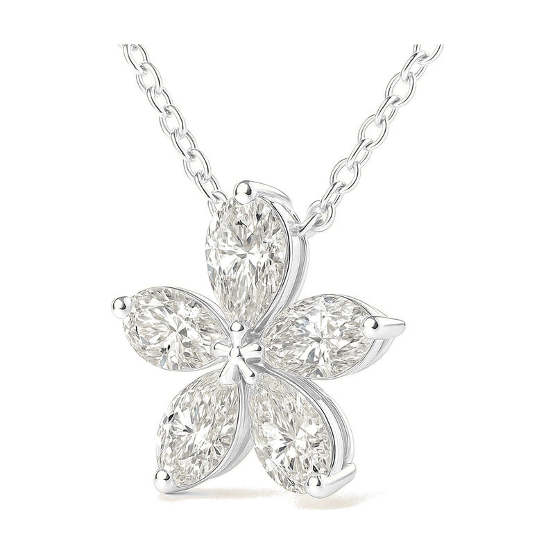 Anais pendant in 14K white gold with a pear-cut lab-grown diamond