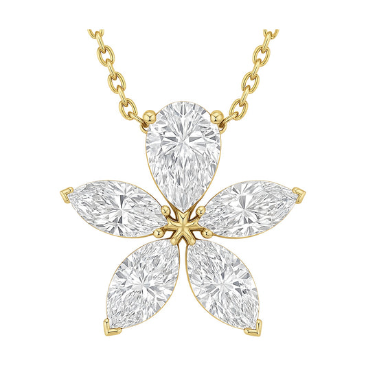Anais pendant in 14K yellow gold with a pear-cut lab-grown diamond