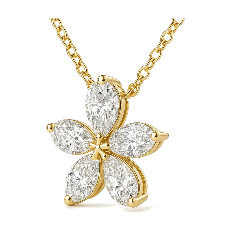 Anais pendant in 14K yellow gold with a pear-cut lab-grown diamond