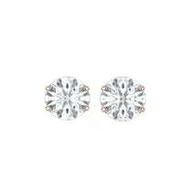 Camilla earrings in 14K rose gold with a round-cut lab-grown diamond