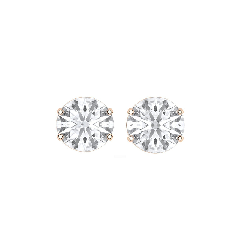 Camilla earrings in 14K rose gold with a round-cut lab-grown diamond