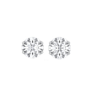 Camilla earrings in 14K white gold with a round-cut lab-grown diamond