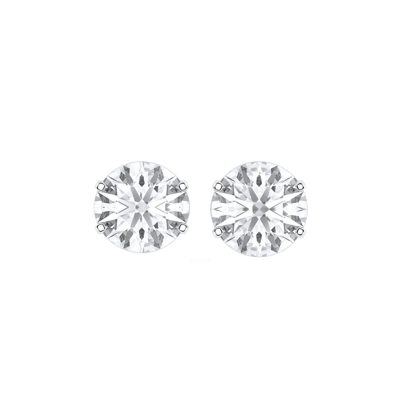 Camilla earrings in 14K white gold with a round-cut lab-grown diamond
