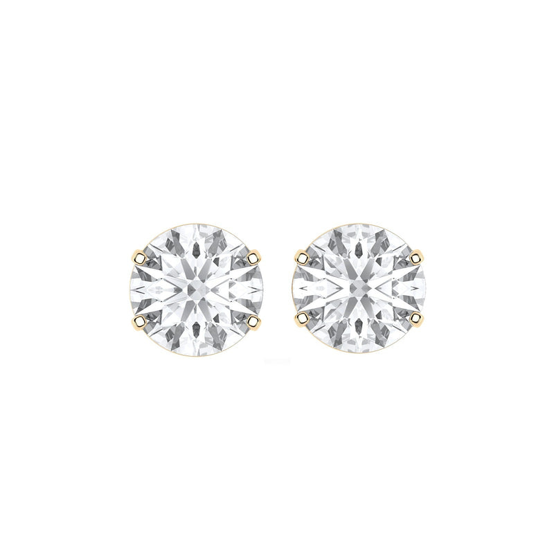 Camilla earrings in 14K yellow gold with a round-cut lab-grown diamond