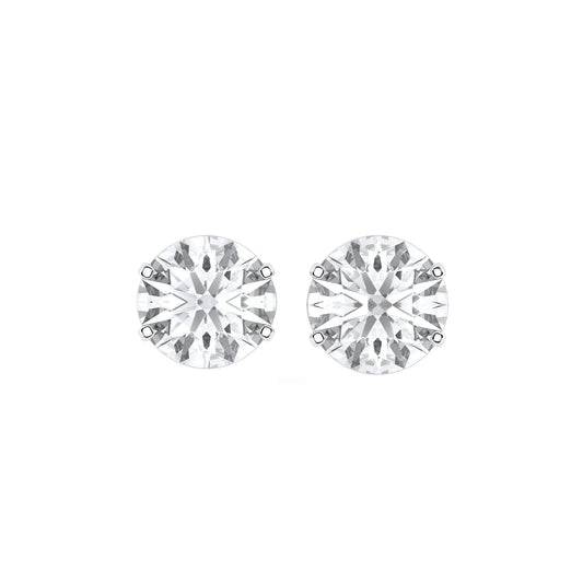 Capucine earrings in 14K white gold with a round-cut lab-grown diamond