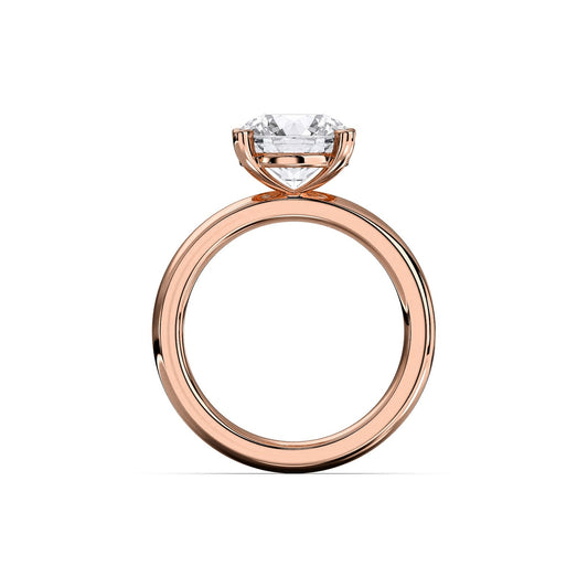 Chloe ring in 14K rose gold with a round-cut lab-grown diamond