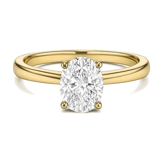 Clarisse ring in 14K yellow gold with an oval-cut lab-grown diamond