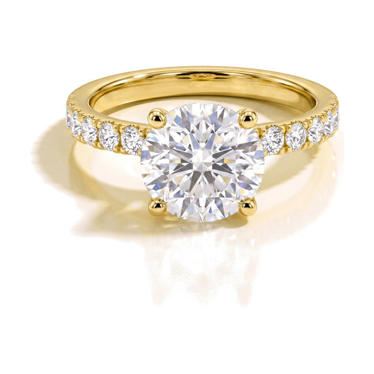 Diane ring in 14K yellow gold with a round-cut lab-grown diamond