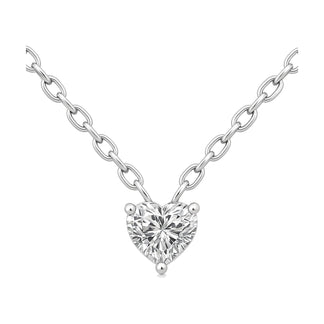 Irene necklace in 14K white gold with a heart-cut lab-grown diamond