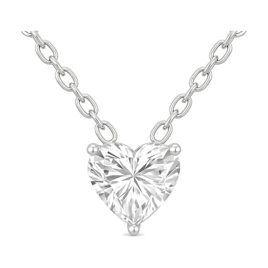 Isabelle necklace in 14K white gold with a heart-cut lab-grown diamond