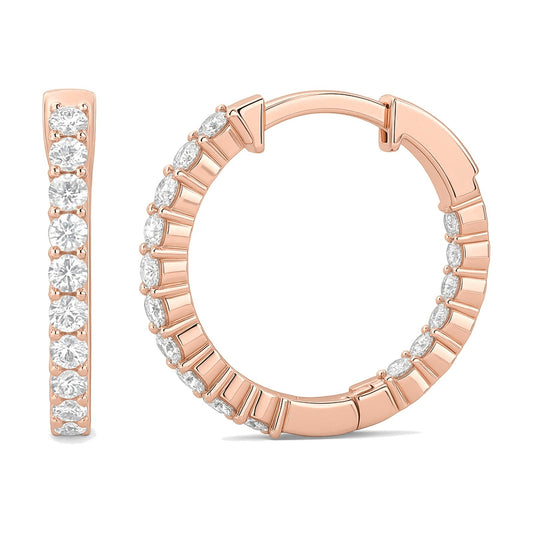 Josephine earrings in 14K rose gold with a lab-grown diamond