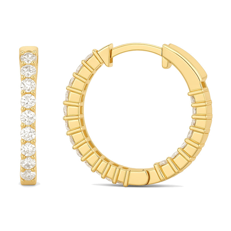 Josephine earrings in 14K yellow gold with a lab-grown diamond