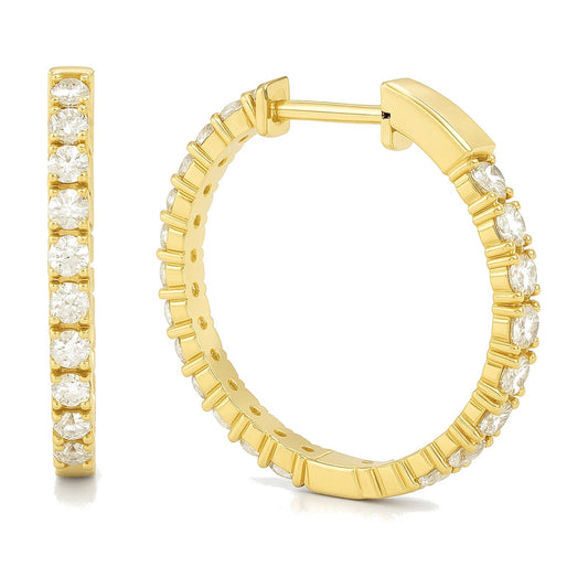Juliana earrings in 14K yellow gold with a lab-grown diamond