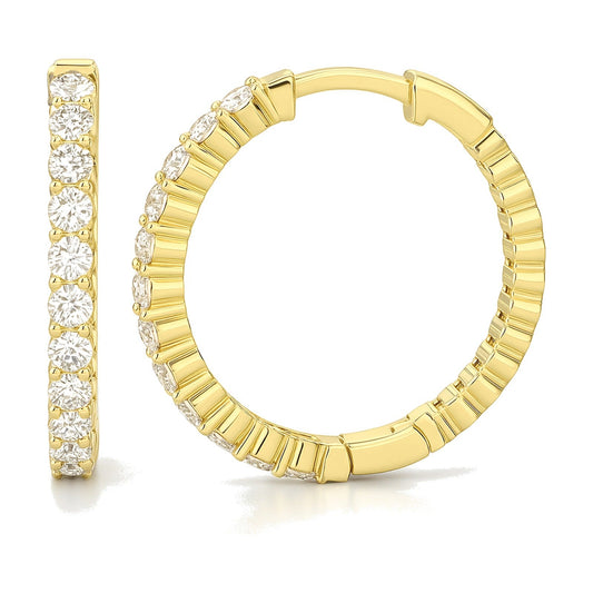 Justine earrings in 14K yellow gold with a lab-grown diamond
