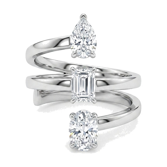 Luce ring in 14K white gold with lab-grown diamonds
