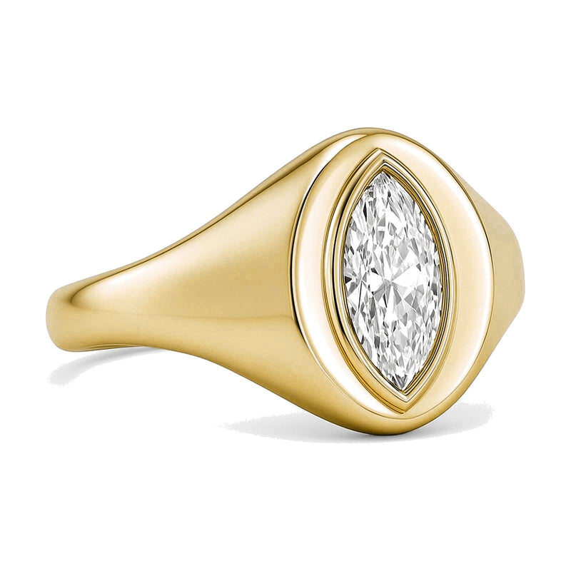 טבעת Rachelle מזהב צהוב 14 קראט עם יהלום