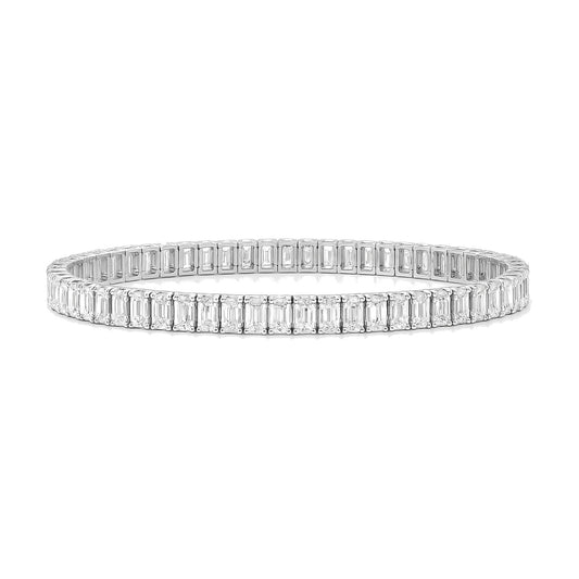 Valerie bracelet in 14K white gold with emerald-cut lab-grown diamonds