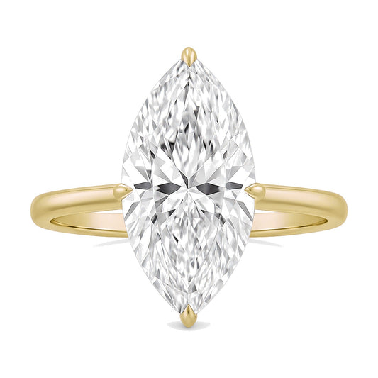 Yvette ring in 14K yellow gold with a marquise-cut lab-grown diamond