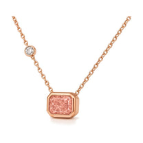 Zelie pendant in 14K rose gold with a radiant-cut lab-grown diamond
