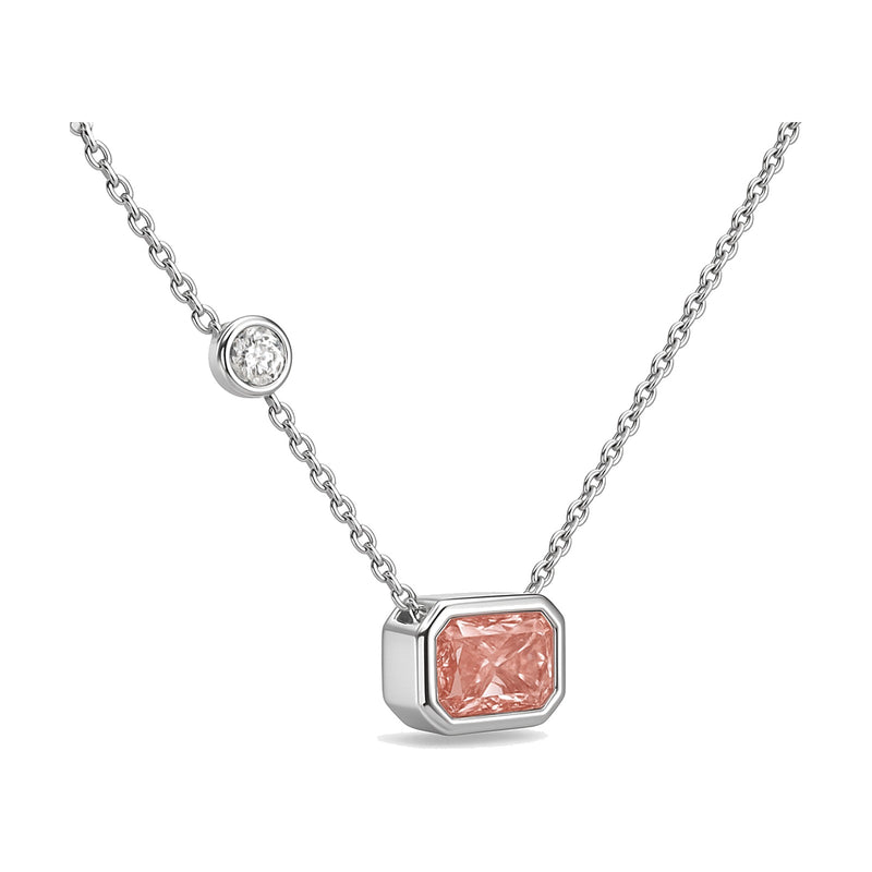 Zelie pendant in 14K white gold with a radiant-cut lab-grown diamond