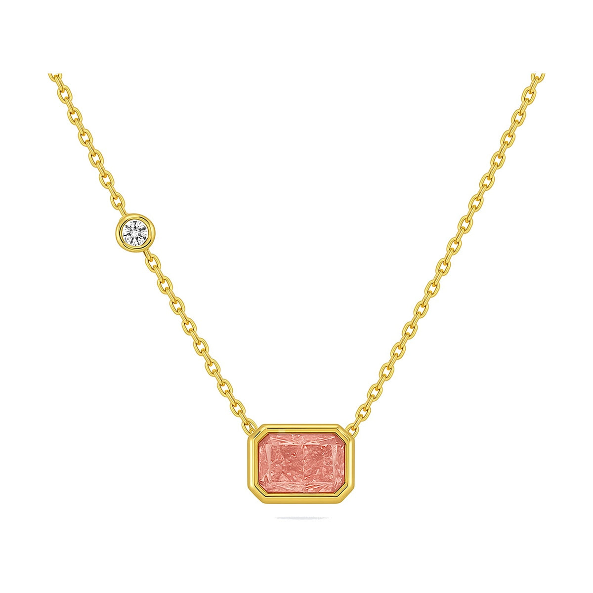 Zelie pendant in 14K yellow gold with a radiant-cut lab-grown diamond