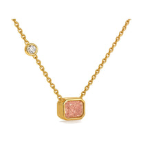 Zelie pendant in 14K yellow gold with a radiant-cut lab-grown diamond